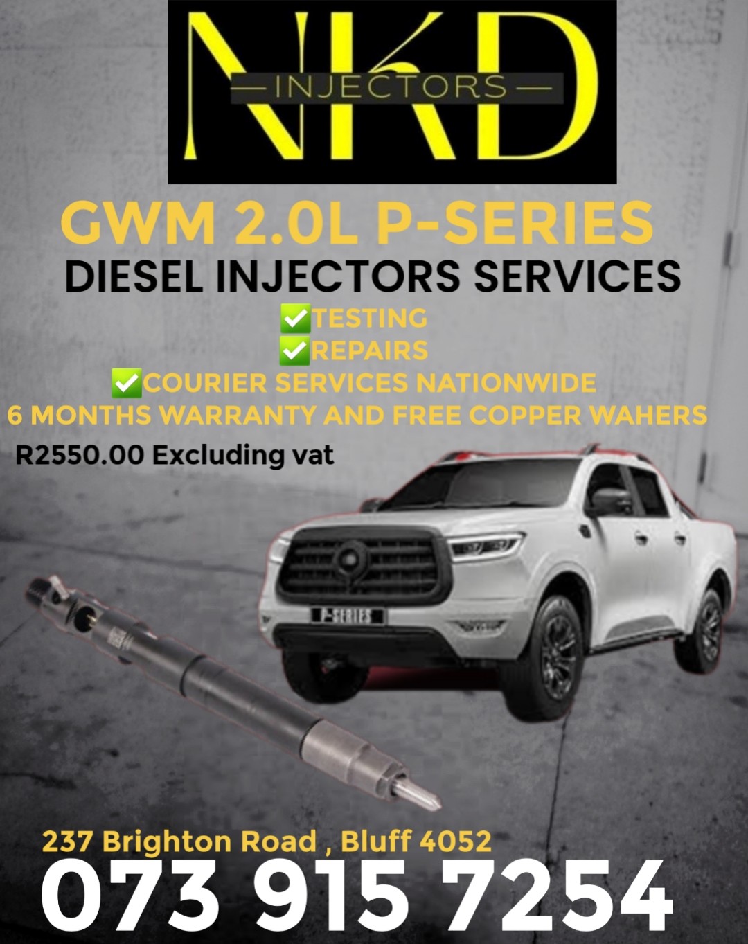 Send a Message for a quote GWM 2.0L P-SERIES Injectors - Private Seller Send a Message for a quote GWM 2.0L P-SERIES Injectors - Private Seller