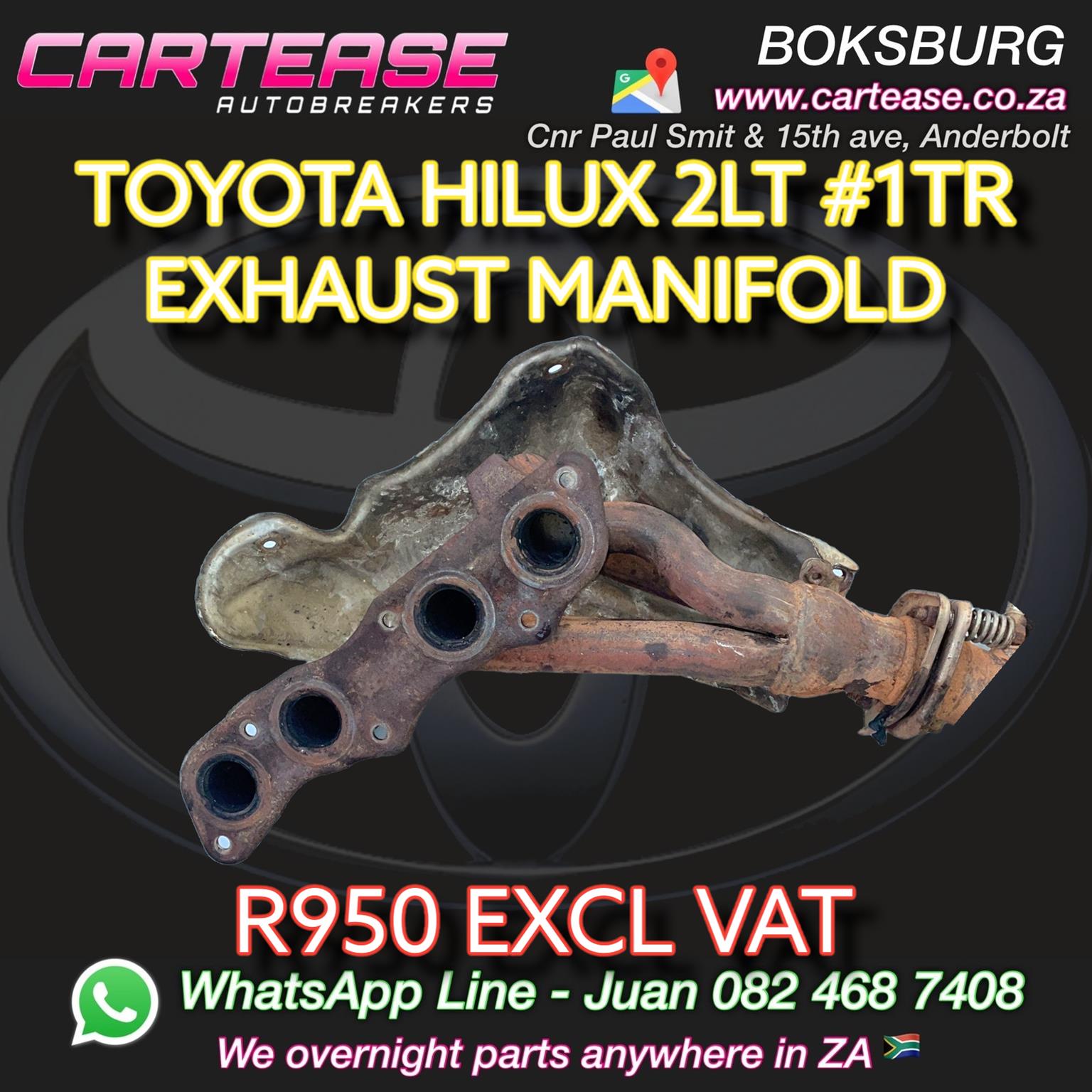 TOYOTA HILUX 2LT #1TR EXHAUST MANIFOLD - Private Seller TOYOTA HILUX 2LT #1TR EXHAUST MANIFOLD - Private Seller