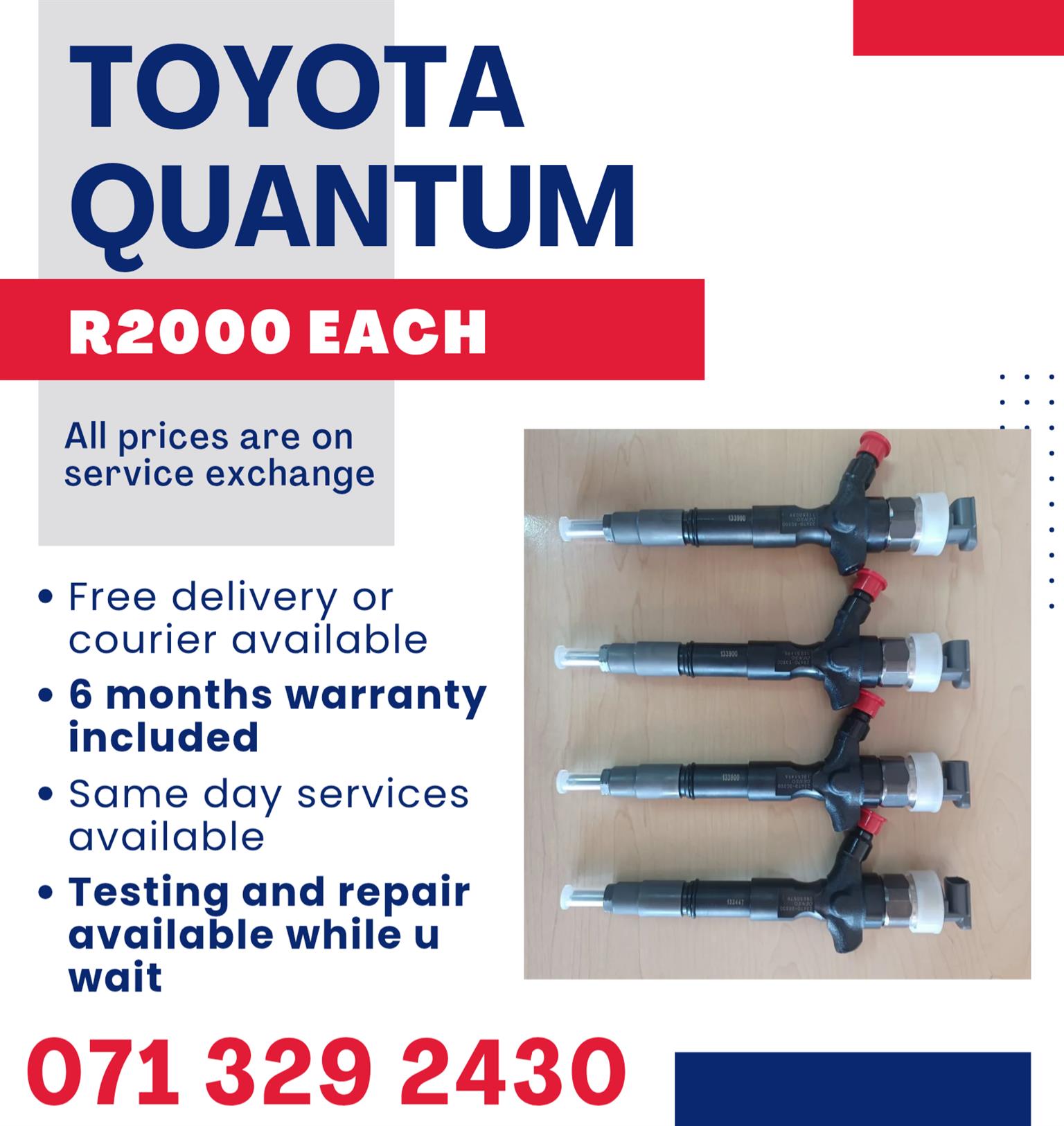 TOYOTA QUANTUM DIESEL INJECTORS FOR SALE WITH WARRANTY - Private Seller TOYOTA QUANTUM DIESEL INJECTORS FOR SALE WITH WARRANTY - Private Seller
