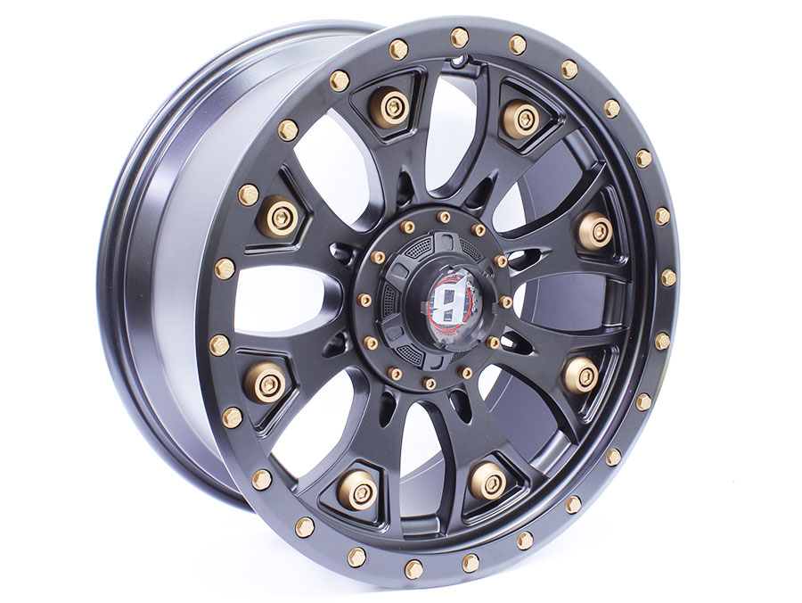 20″ Flawless E976 6/139 Matt Black & Gold Alloy Wheels
