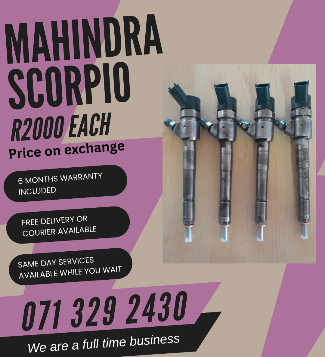MAHINDRA SCORPIO DIESEL INJECTORS FOR SALE WITH WARRANTY - Private Seller MAHINDRA SCORPIO DIESEL INJECTORS FOR SALE WITH WARRANTY - Private Seller