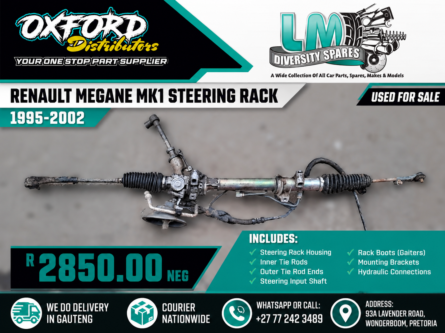 Renault Megane MK1 Steering Rack for sale used - Private Seller Renault Megane MK1 Steering Rack for sale used - Private Seller