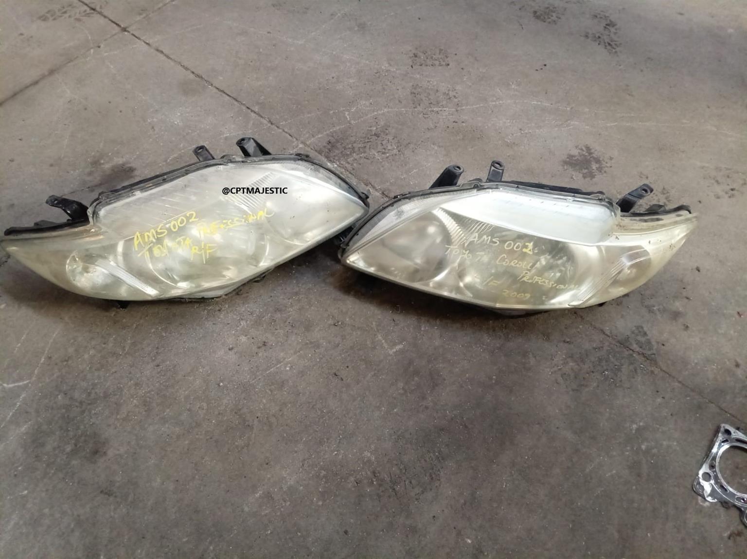 TOYOTA CAROLLA PROFESSIONAL 2009 HEADLIGHTS FOR SALE - Private Seller TOYOTA CAROLLA PROFESSIONAL 2009 HEADLIGHTS FOR SALE - Private Seller