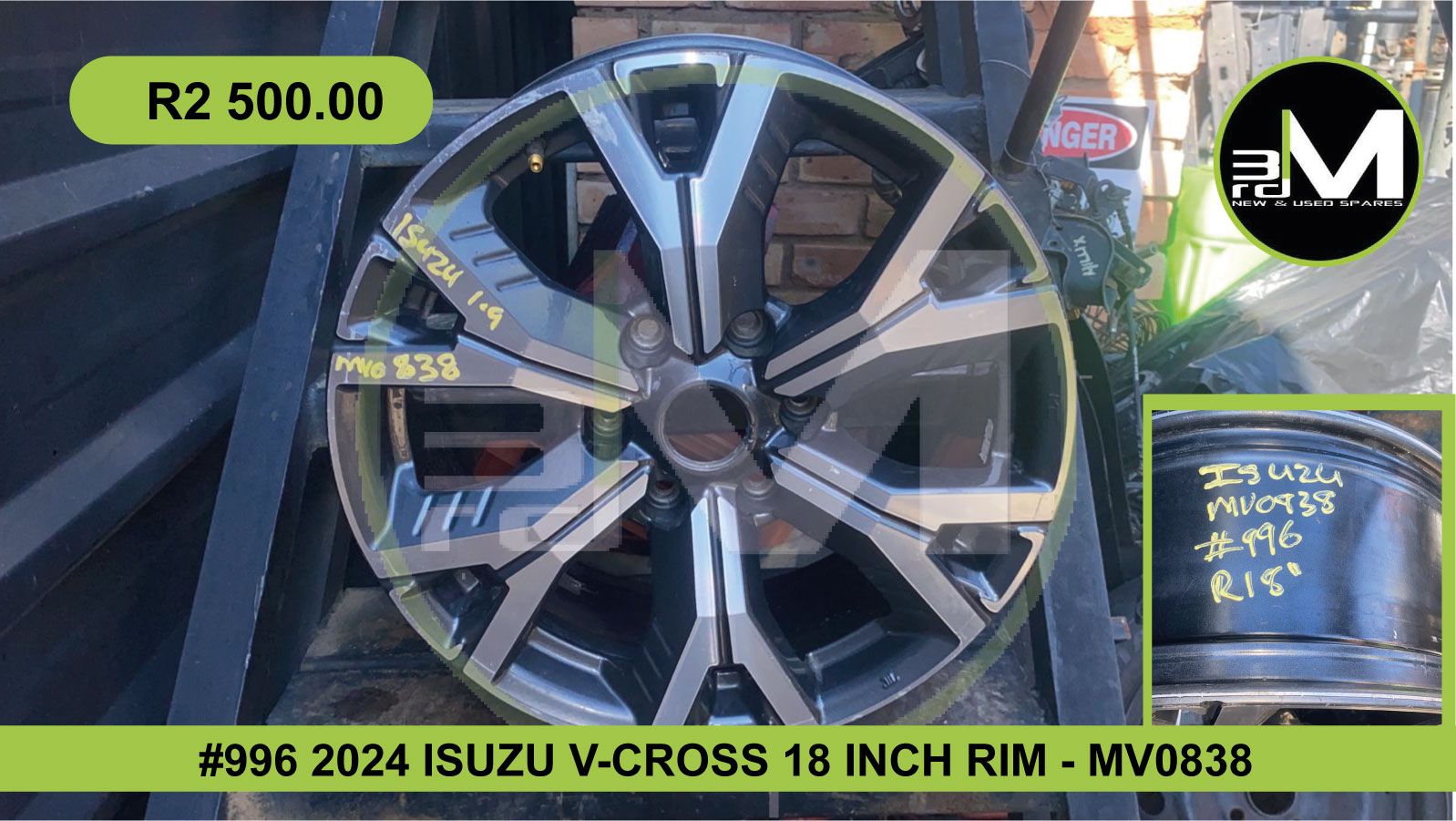 #996-2024 ISUZU V-CROSS 18 INCH RIM-MV0838 - Private Seller
