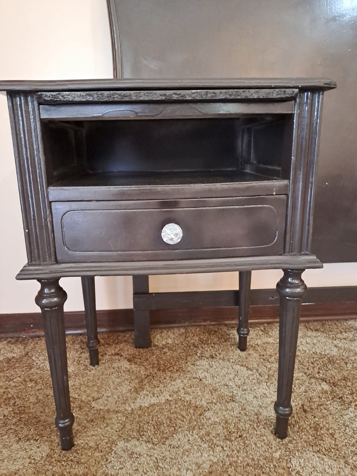 Antique French Regency bedroom Sweet Headboard 2 bedside tables