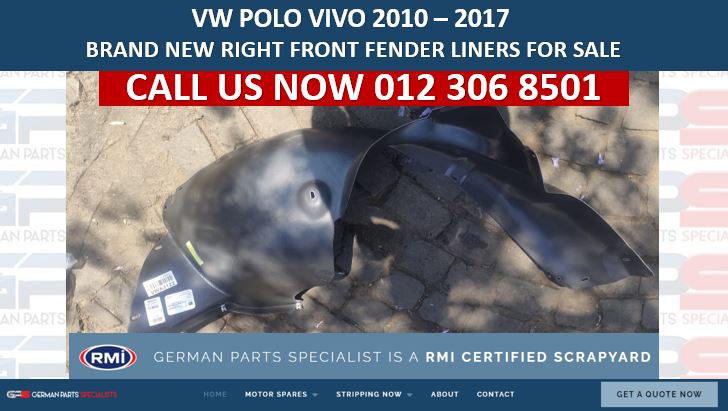 VW POLO VIVO 2010 – 2018 BRAND NEW RIGHT FRONT FENDER LINERS FOR SALE - Private Seller VW POLO VIVO 2010 – 2018 BRAND NEW RIGHT FRONT FENDER LINERS FOR SALE - Private Seller