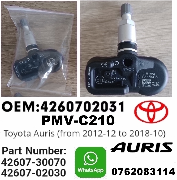 Toyota Auris TPMS tyre pressure monitor sensors