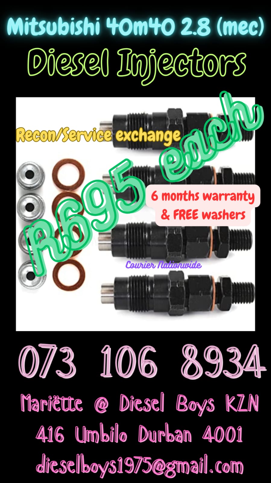 Mitsubishi 40m40 2.8 Diesel Injectors - Private Seller
