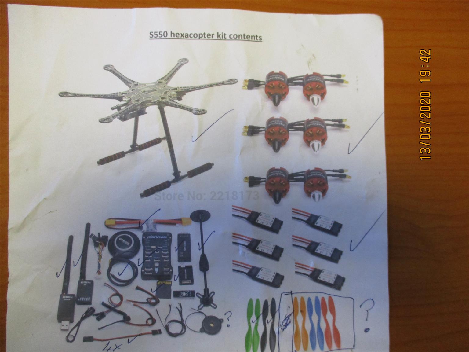 Hexacopter drone S550 kit complete plus