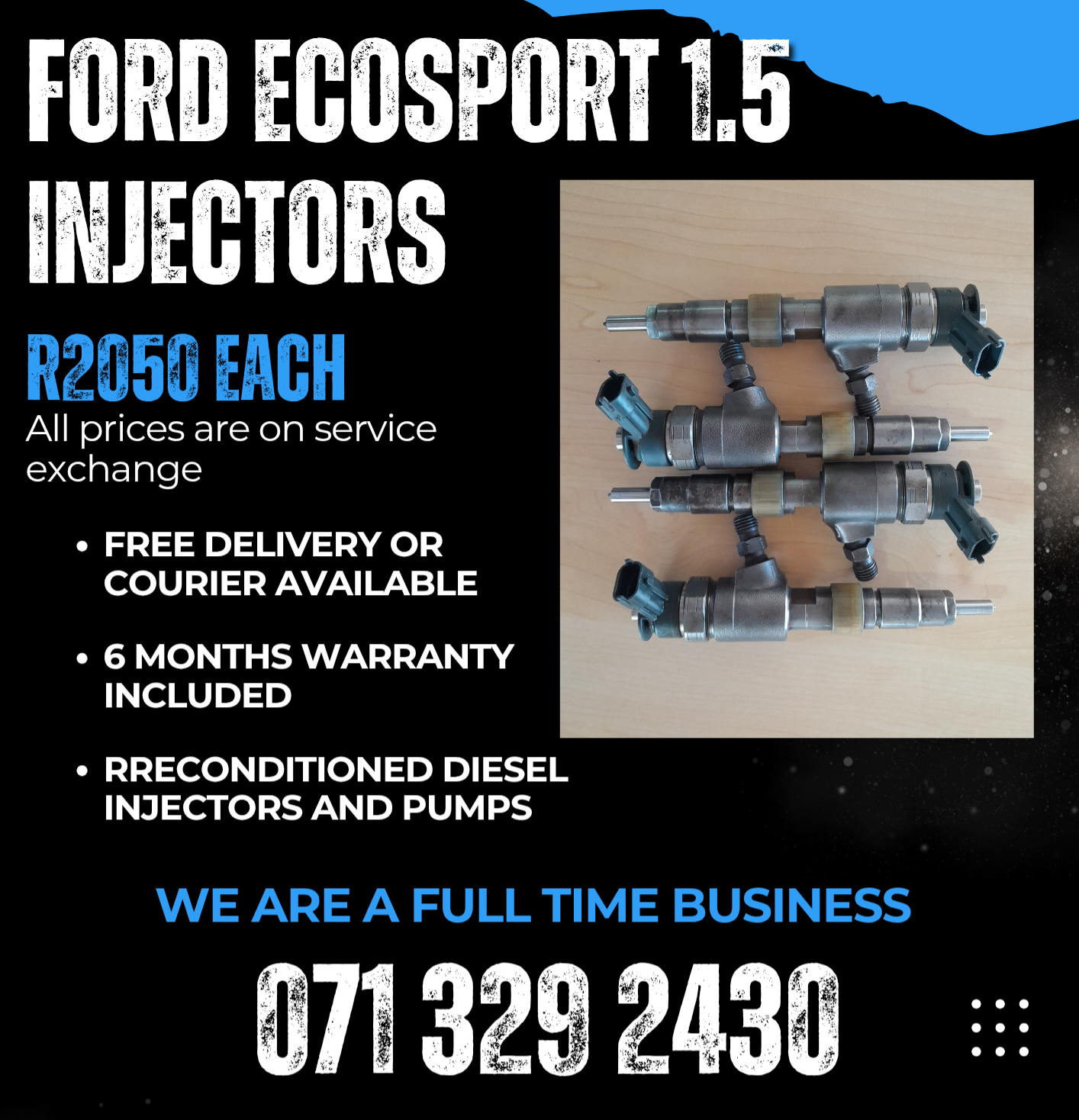 FORD ECOSPORT 1.5 INJECTORS FOR SALE WITH WARRANTY INCLUDED - Private Seller FORD ECOSPORT 1.5 INJECTORS FOR SALE WITH WARRANTY INCLUDED - Private Seller