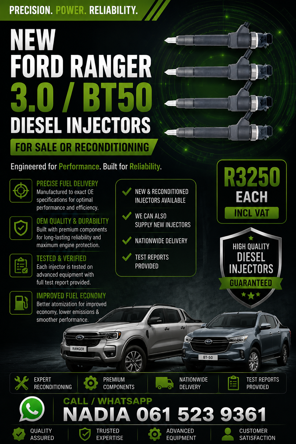 MAZDA BT50 NEW DIESEL INJECTORS FOR SALE OR TO RECON - Private Seller MAZDA BT50 NEW DIESEL INJECTORS FOR SALE OR TO RECON - Private Seller