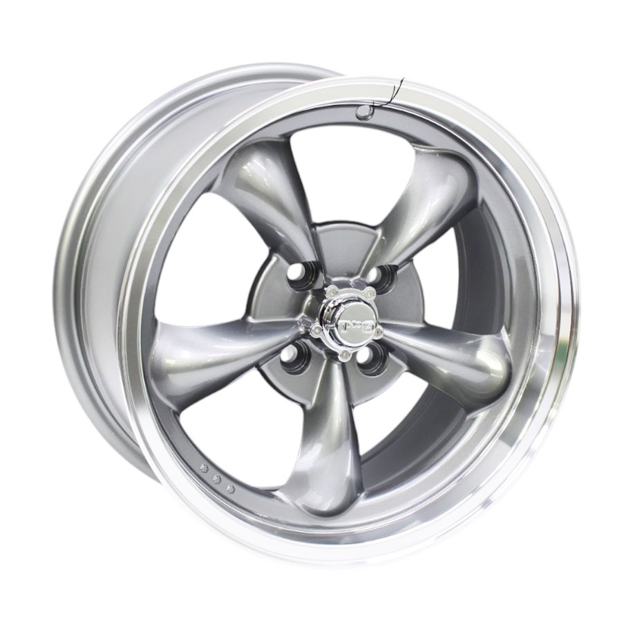 15″ GR826C 4/100 Gunmetal Machine Lip Alloy Wheels