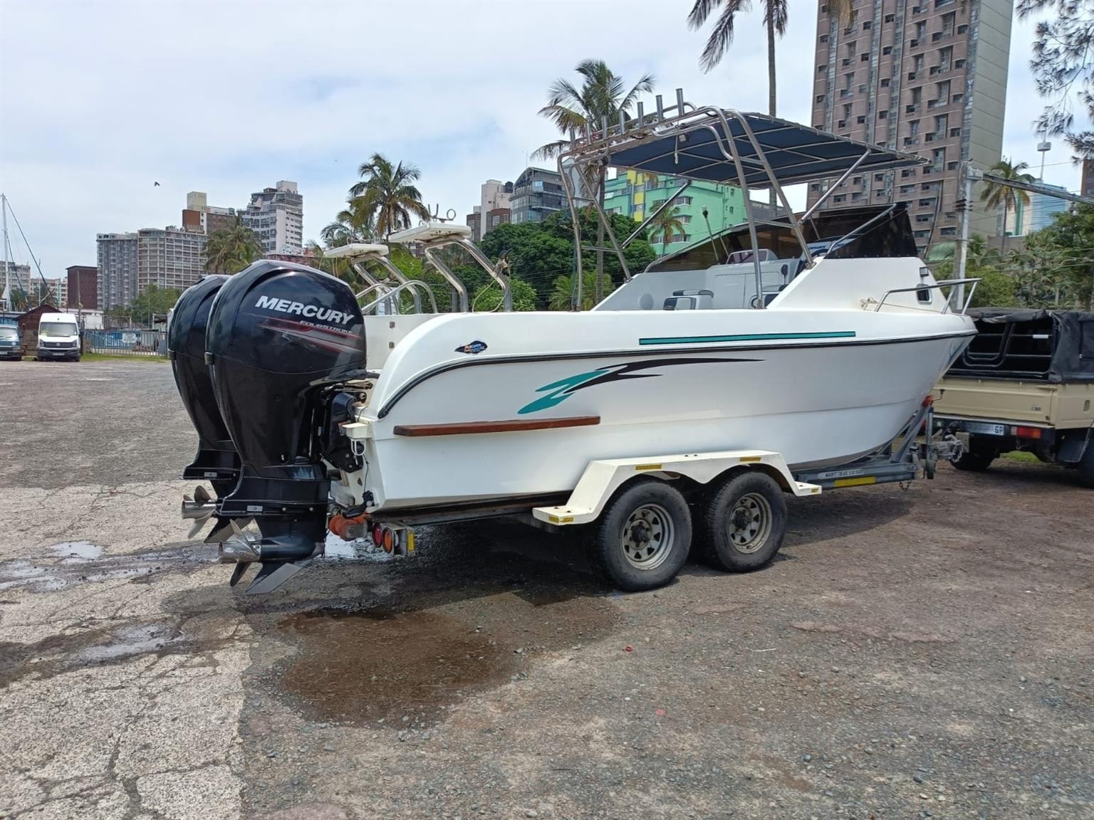 PRISTINE COBRA CAT 630 WITH TWIN 150HP MERCURY FOUR STROKE MOTORS