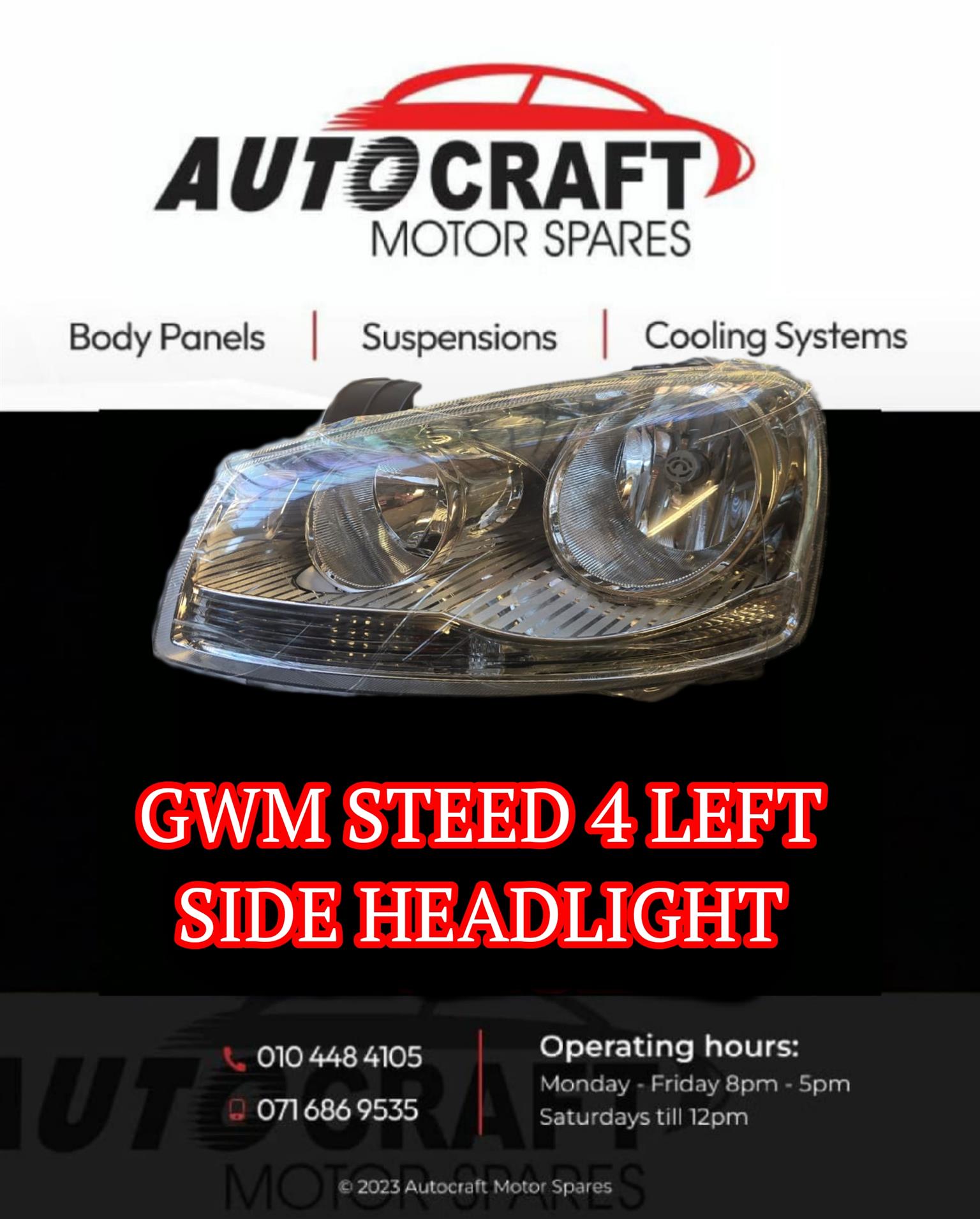 GWM Steed 4 left side headlight