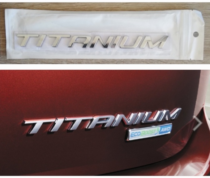 Ford Titanium back metal stick on badge emblem - Private Seller Ford Titanium back metal stick on badge emblem - Private Seller