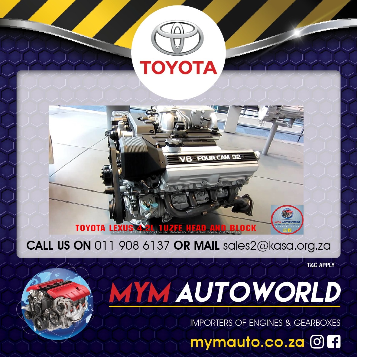 TOYOTA LEXUS 4.2 1UZFE HEAD AND BLOCK - Private Seller TOYOTA LEXUS 4.2 1UZFE HEAD AND BLOCK - Private Seller