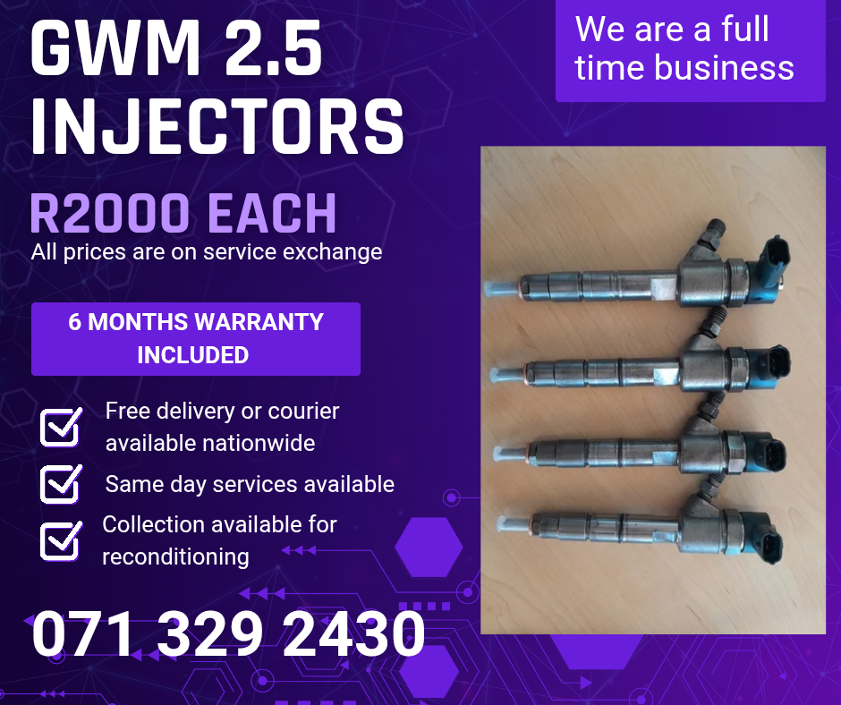 GWM 2.5 INJECTORS FOR SALE WITH WARRANTY ON - Private Seller GWM 2.5 INJECTORS FOR SALE WITH WARRANTY ON - Private Seller