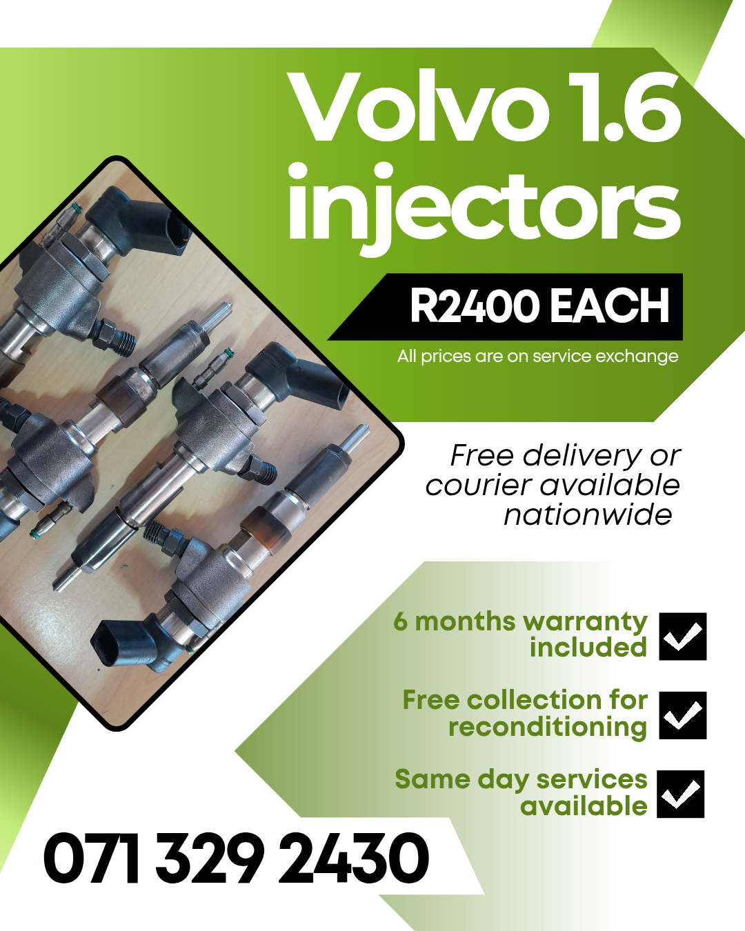 VOLVO 1.6 INJECTORS FOR SALE WITH WARRANTY VOLVO 1.6 INJECTORS FOR SALE WITH WARRANTY