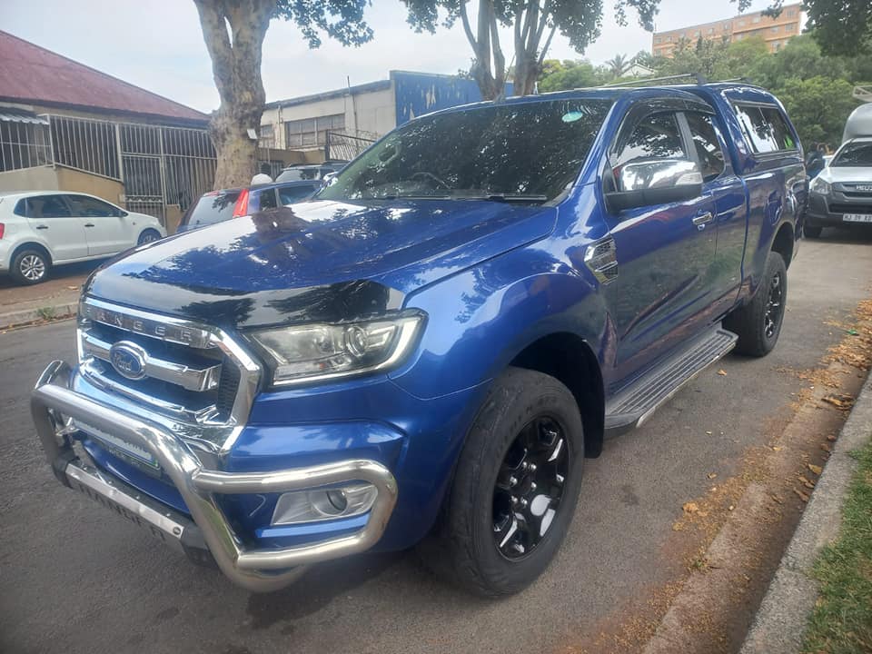 2018 FORD RANGER C-CAB 3.2 XLT DIESEL, AUTOMATIC 4X4, BLUE COLOR, MILEAGE