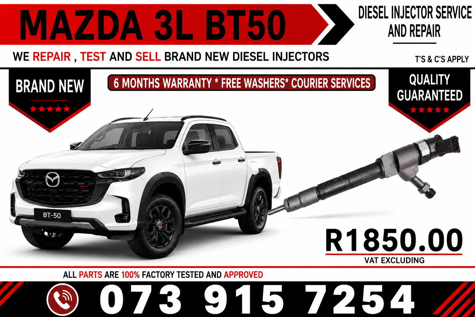 _Mazda_3.0L_BT50_Diesel_Fuel_Injectors - Private Seller _Mazda_3.0L_BT50_Diesel_Fuel_Injectors - Private Seller