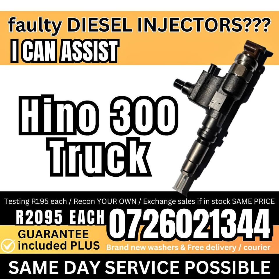 Hino 300 diesel injectors for sale on exchange or to recon your own Hino 300 diesel injectors for sale on exchange or to recon your own