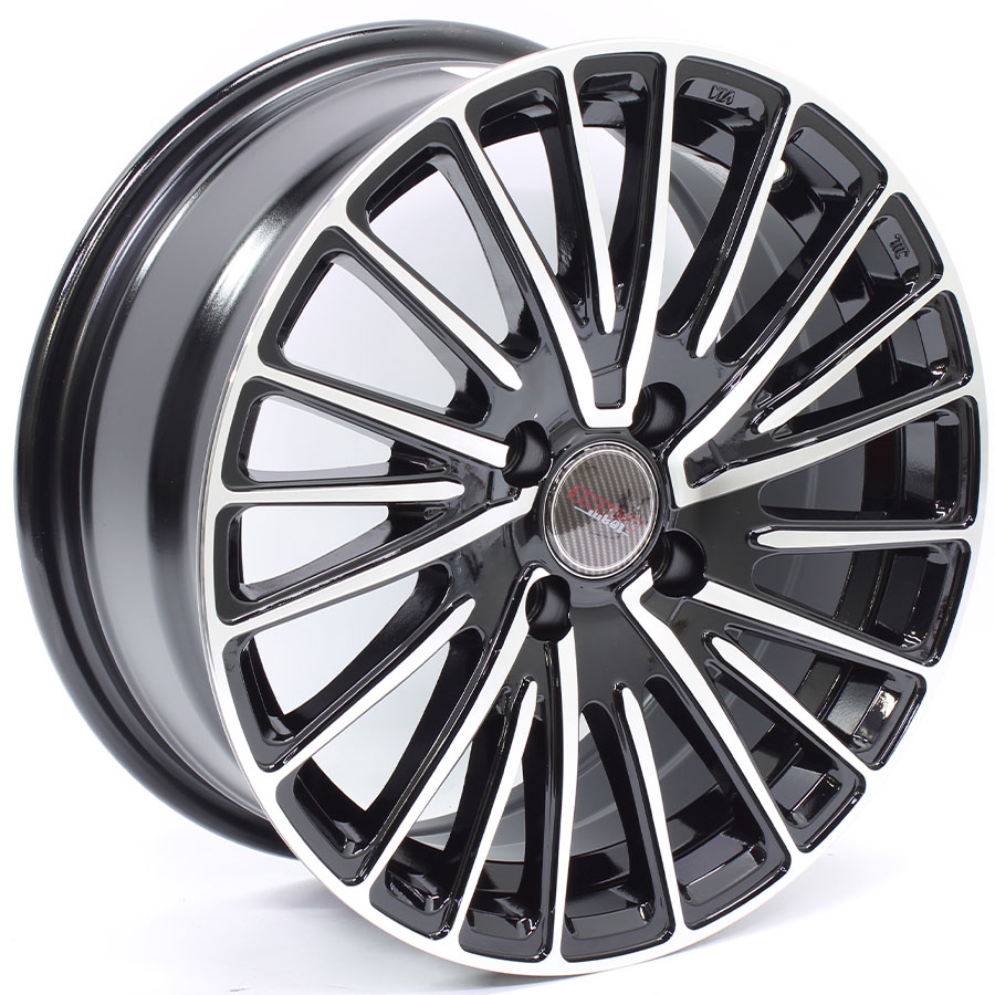 15″ A-Line Techno 4/100 Black Machine Face Alloy Wheels