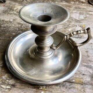 Vintage Gothic Silver plated/pewter Candle Holder – Unique & Heavy