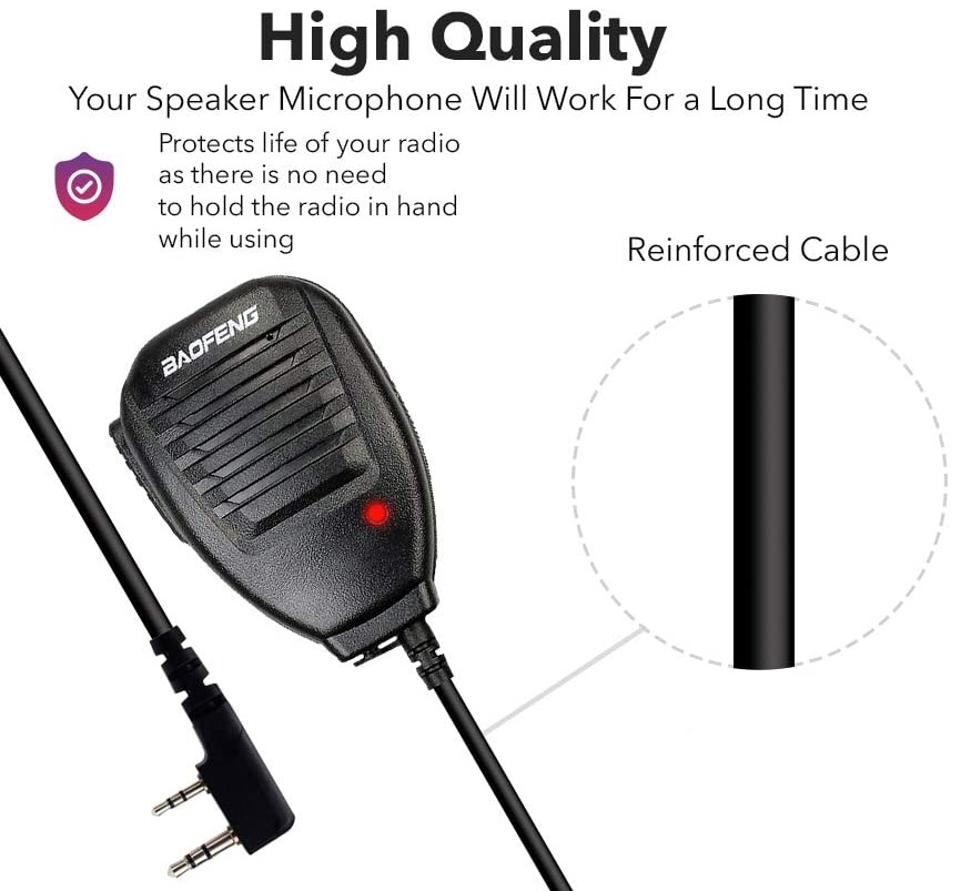 Hand Held Clip-On Shoulder Speaker Mic Microphone PTT for Walkie Talkies. NEW