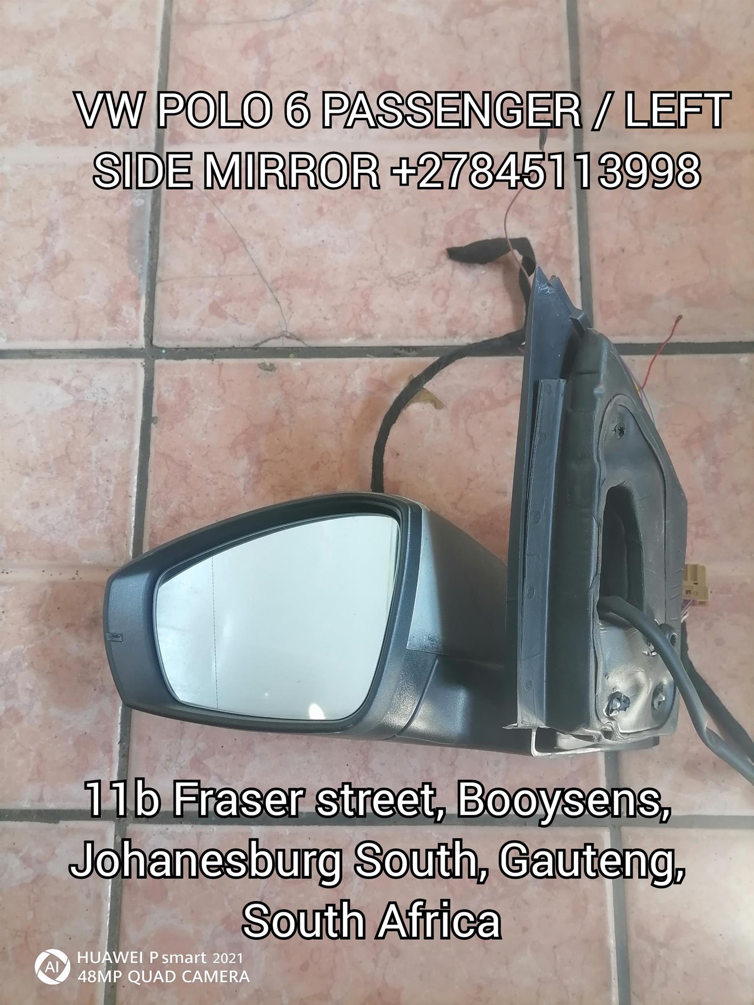 VW POLO 6 PASSENGER / LEFT SIDE MIRROR