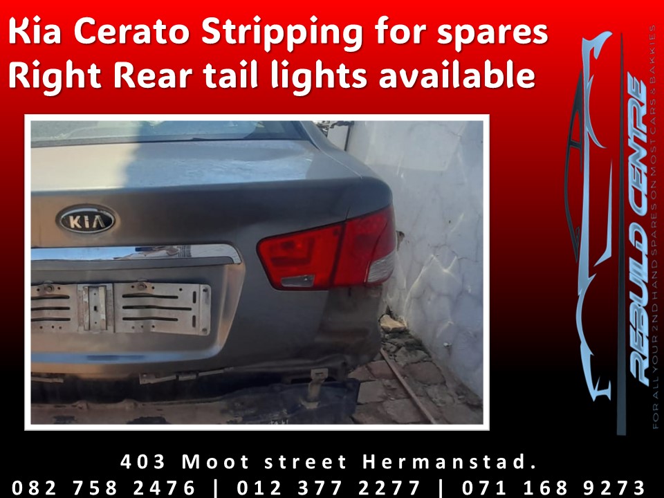 Rebuild Centre Kia Cerato stripping for spares. Right rear taillight for sale. - Private Seller
