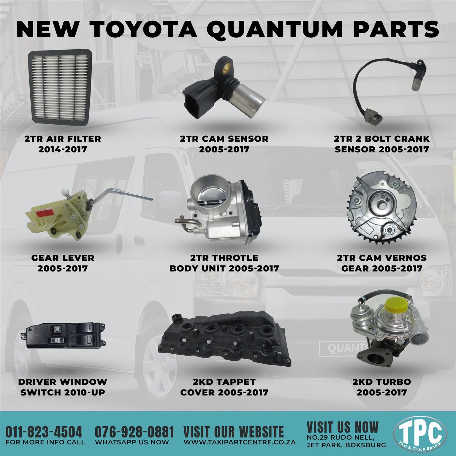 New Engine Parts for Toyota Quantum - Private Seller