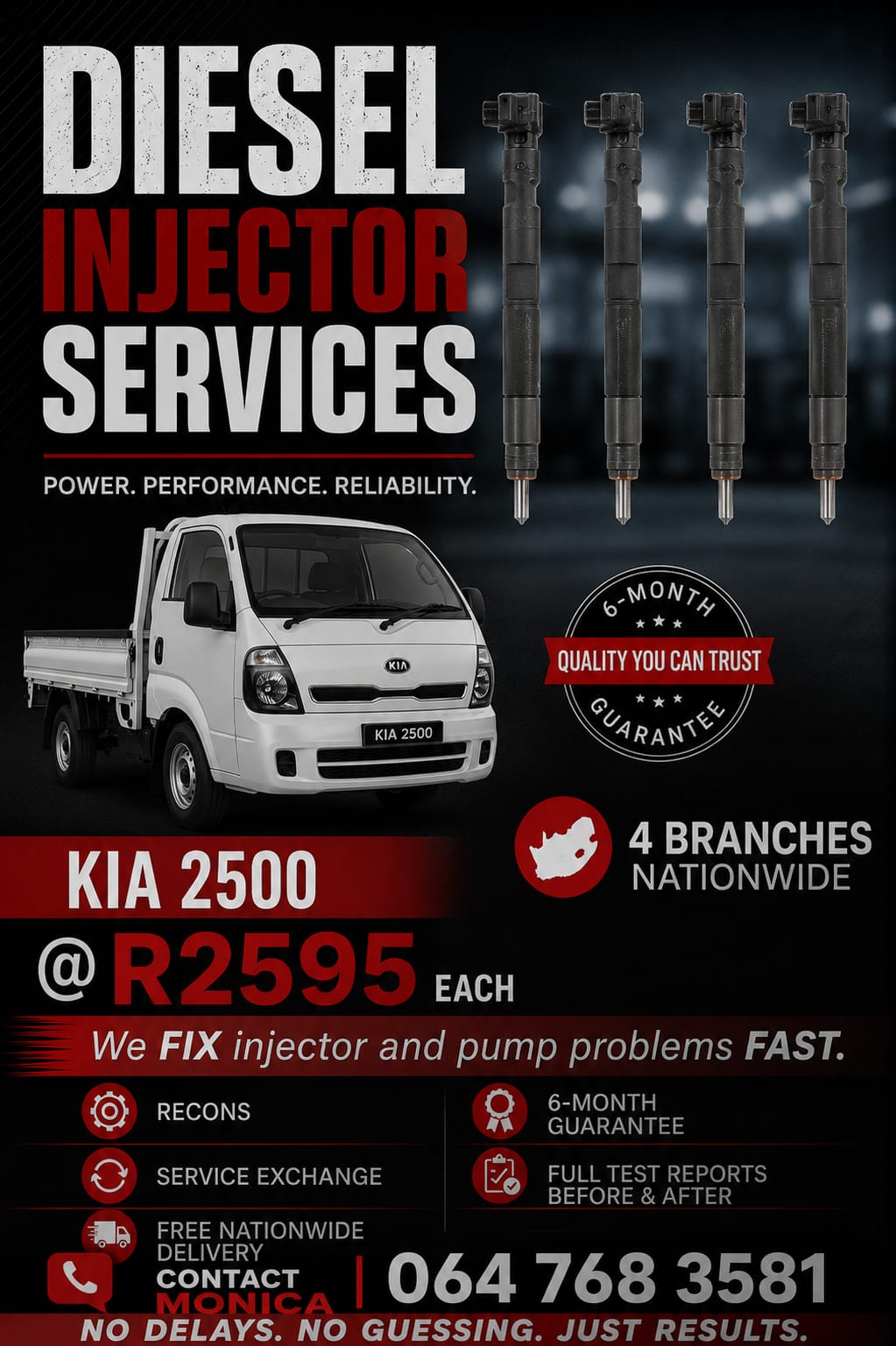 KIA 2500 FAST DIESEL INJECTOR SWAPS – MINIMAL DOWNTIME - Private Seller KIA 2500 FAST DIESEL INJECTOR SWAPS – MINIMAL DOWNTIME - Private Seller