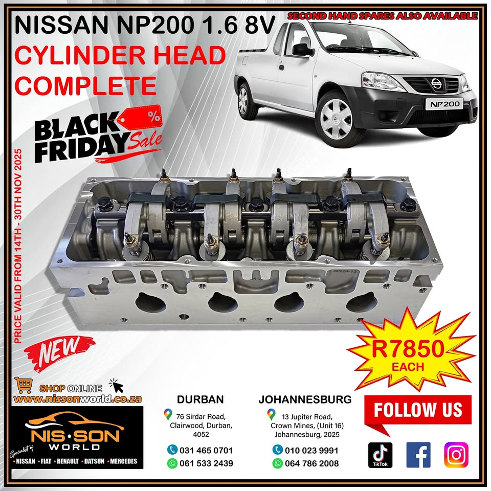 NISSAN NP200 1.6 8V CYLINDER HEAD (COMPLETE) - Private Seller NISSAN NP200 1.6 8V CYLINDER HEAD (COMPLETE) - Private Seller