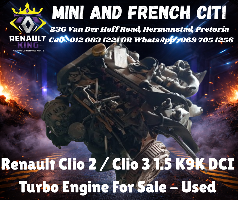 Renault Clio 2 / Clio 3 1.5 K9K DCI Turbo Engine For Sale – Used Diesel Engine - Private Seller Renault Clio 2 / Clio 3 1.5 K9K DCI Turbo Engine For Sale – Used Diesel Engine - Private Seller