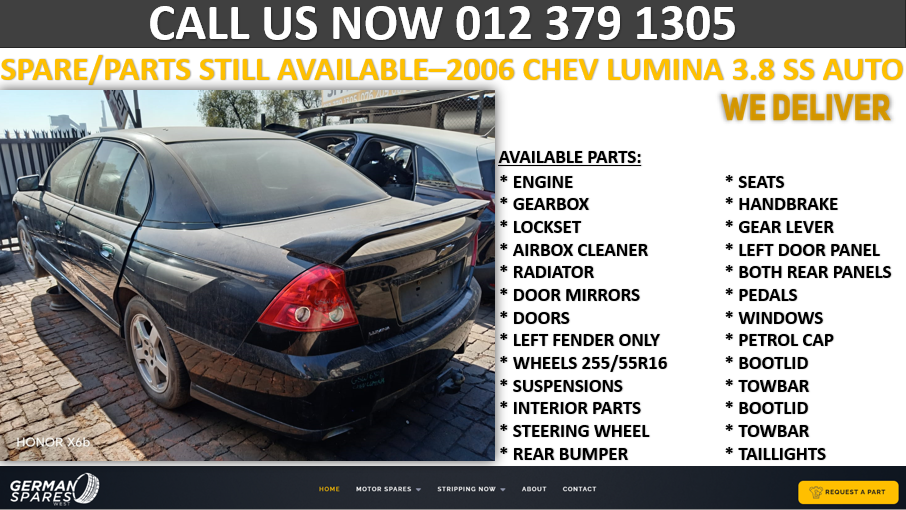 SPARE/PARTS STILL AVAILABLE IN STOCK – 2006 CHEV LUMINA 3.8 SS AUTO - Private Seller SPARE/PARTS STILL AVAILABLE IN STOCK – 2006 CHEV LUMINA 3.8 SS AUTO - Private Seller