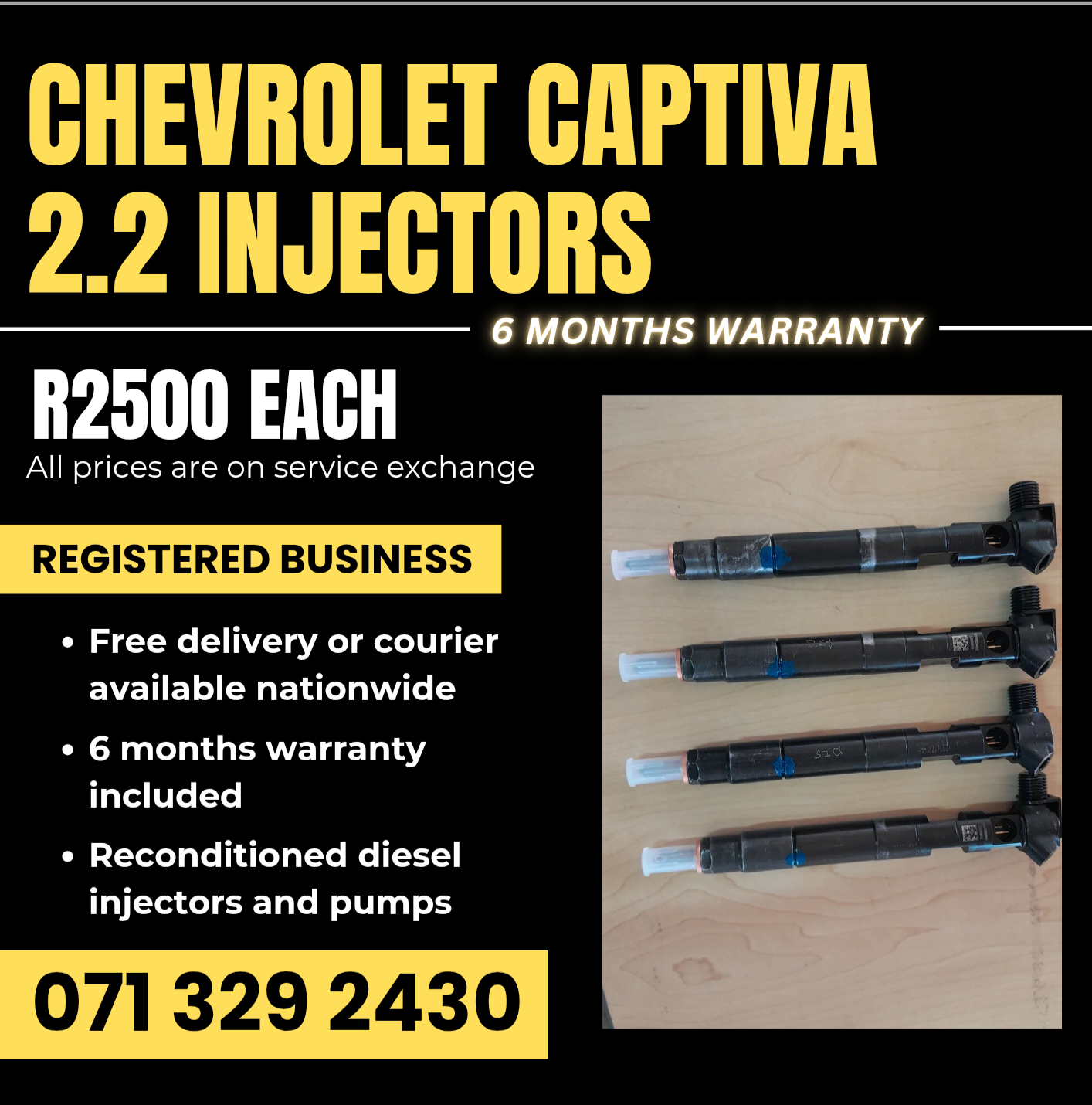 CHEVROLET CAPTIVA 2.2 INJECTORS FOR SALE WITH WARRANTY - Private Seller CHEVROLET CAPTIVA 2.2 INJECTORS FOR SALE WITH WARRANTY - Private Seller