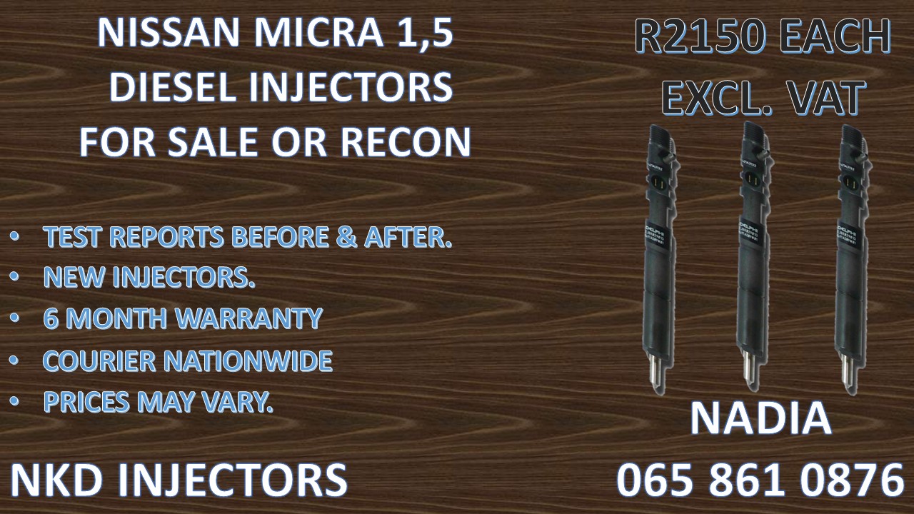 DIESEL INJECTORS FOR SALE FOR NISSAN MICRA 1.5 WITH WARRANTY - Private Seller DIESEL INJECTORS FOR SALE FOR NISSAN MICRA 1.5 WITH WARRANTY - Private Seller