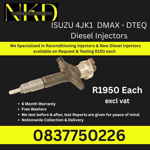 Isuzu 4jk1 DMAX - DTEQ Diesel injectors for sale - Private Seller Isuzu 4jk1 DMAX - DTEQ Diesel injectors for sale - Private Seller