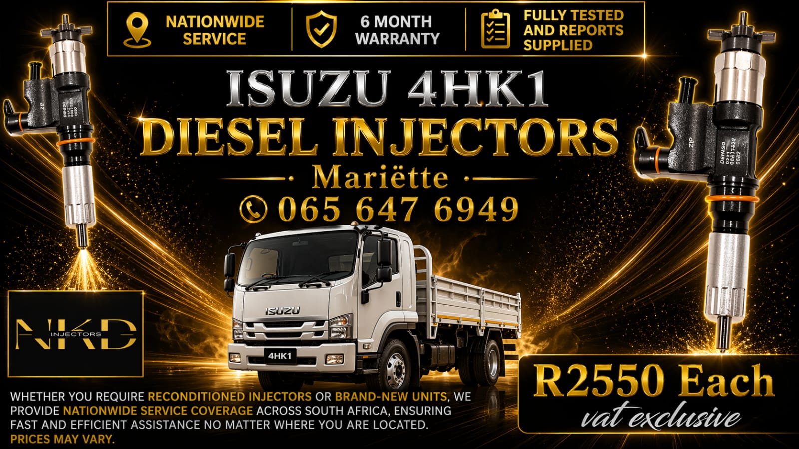 RECONDITION ISUZU 4HK1 DIESEL INJECTORS - Private Seller RECONDITION ISUZU 4HK1 DIESEL INJECTORS - Private Seller
