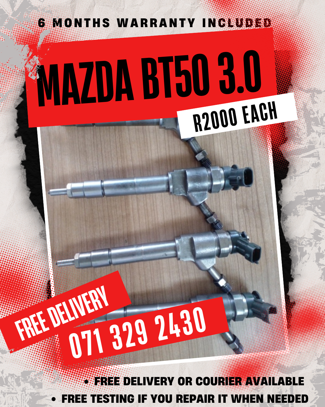 MAZDA BT50 3.0 DIESEL INJECTORS FOR SALE WITH WARRANTY - Private Seller MAZDA BT50 3.0 DIESEL INJECTORS FOR SALE WITH WARRANTY - Private Seller