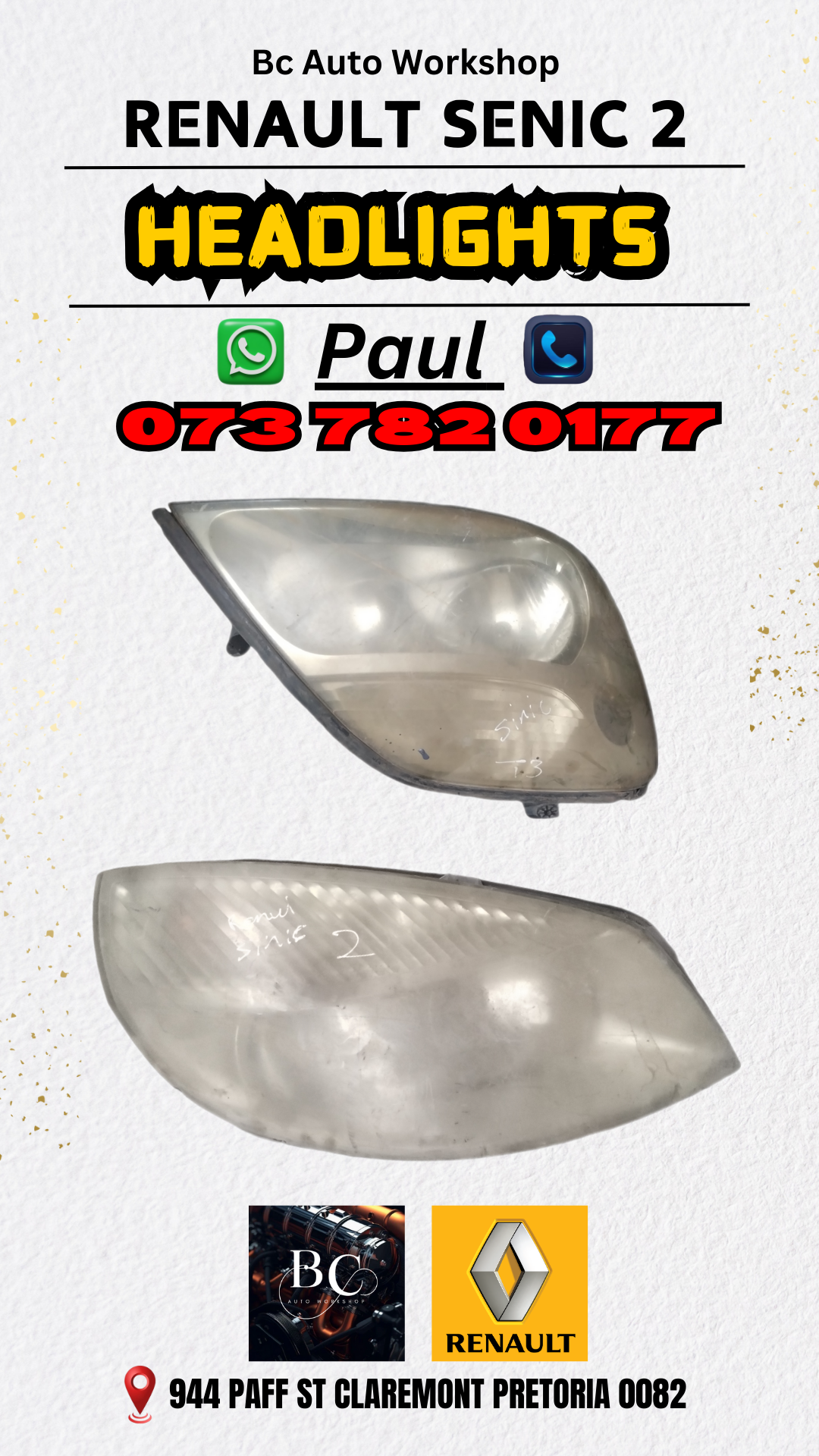headlights for Renault senic 2 - Private Seller headlights for Renault senic 2 - Private Seller