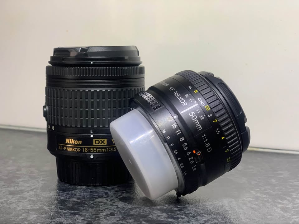 Nikon 18-55mm AF-P + Nikkor 50mm f/1.8D Lens Bundle – Excellent Condition