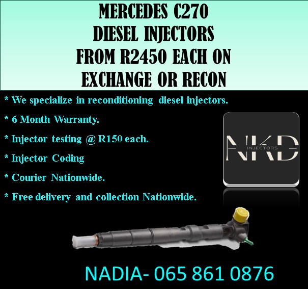 MERCEDES C270 DIESEL INJECTORS FOR SALE WE SELL ON EXCHANGE OR RECON - Private Seller MERCEDES C270 DIESEL INJECTORS FOR SALE WE SELL ON EXCHANGE OR RECON - Private Seller