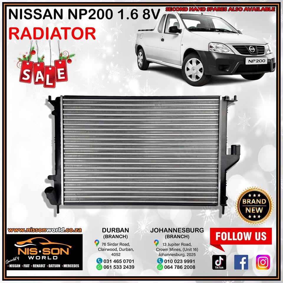 NISSAN NP200 1.6 8V RADIATOR - Private Seller NISSAN NP200 1.6 8V RADIATOR - Private Seller