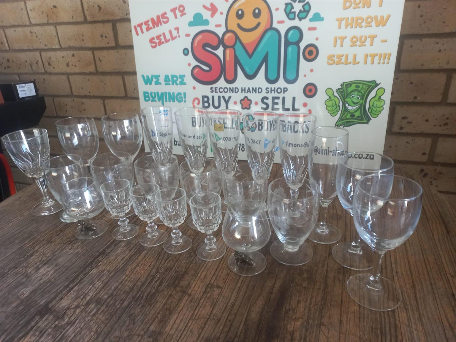 Various wine glassware