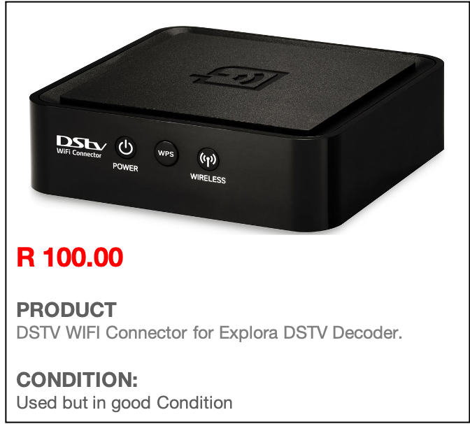 DSTV WIFI connector for Explora DSTV Decoder