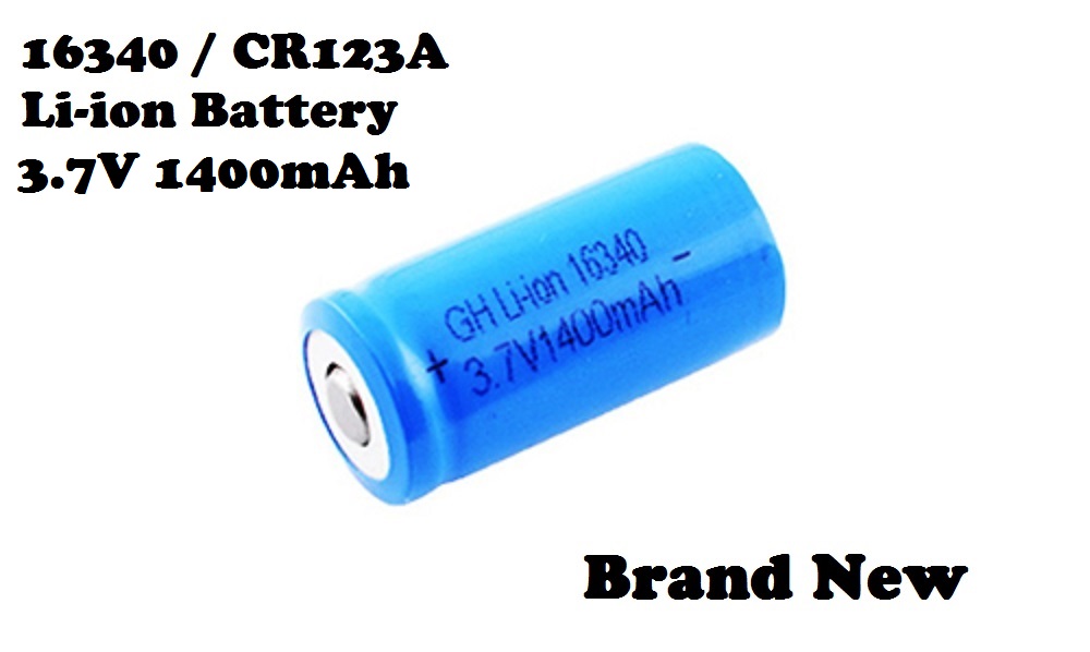 16340 CR123A Rechargeable 3.7V 1400mAh Li-ion Batteries. Brand New.