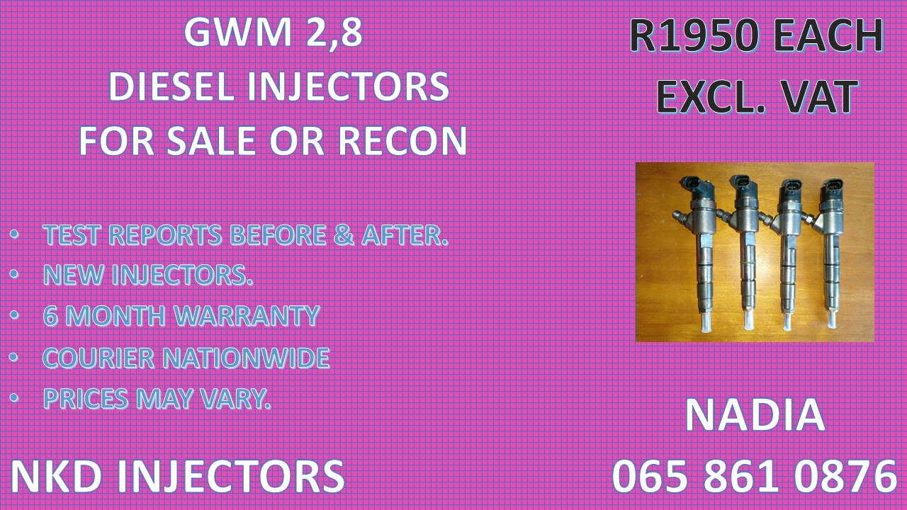 DIESEL INJECTORS FOR SALE GWM 2.8 - RELAIBLE - Private Seller DIESEL INJECTORS FOR SALE GWM 2.8 - RELAIBLE - Private Seller