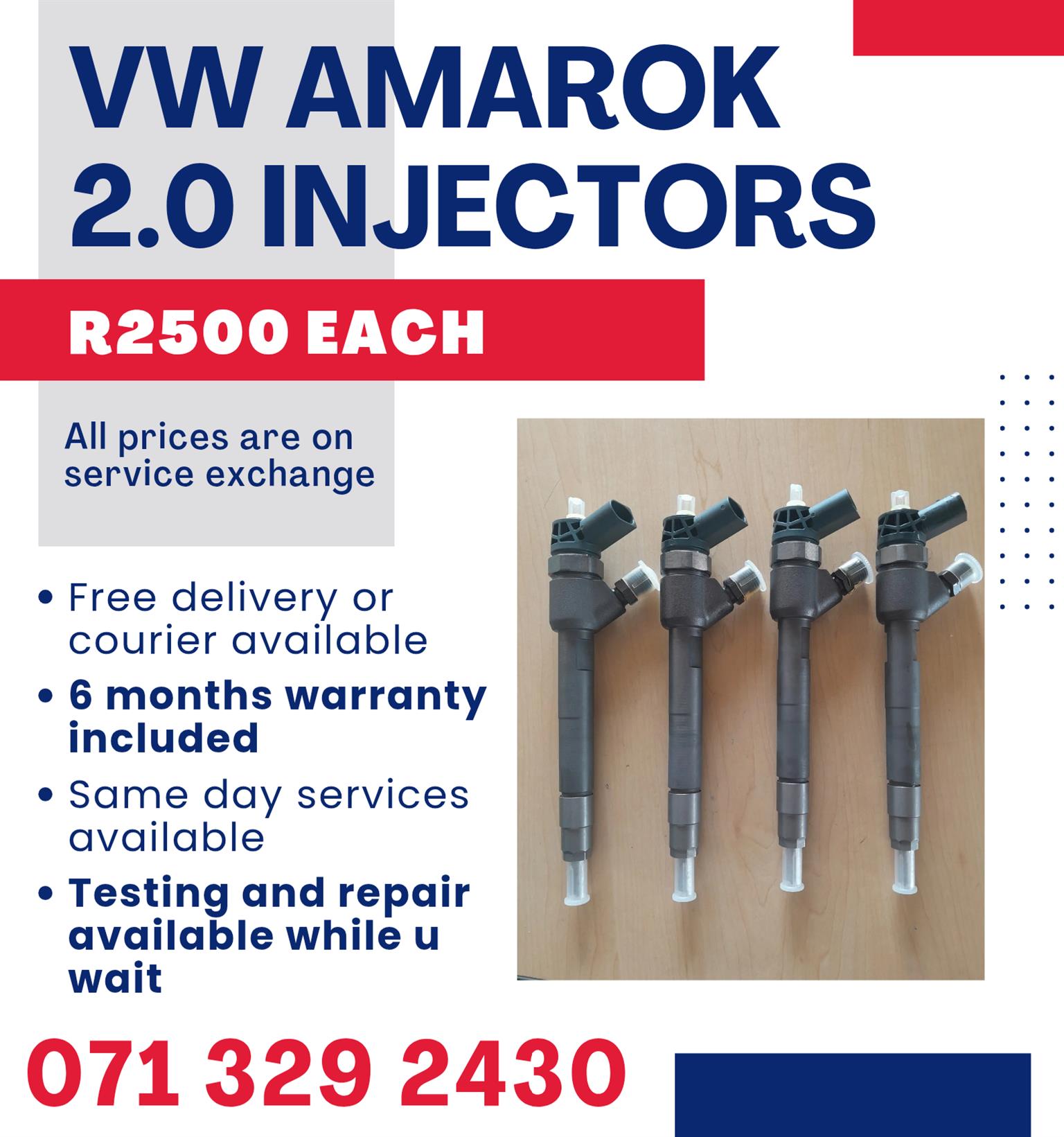 VW AMAROK 2.0 DIESEL INJECTORS FOR SALE WITH WARRANTY - Private Seller VW AMAROK 2.0 DIESEL INJECTORS FOR SALE WITH WARRANTY - Private Seller