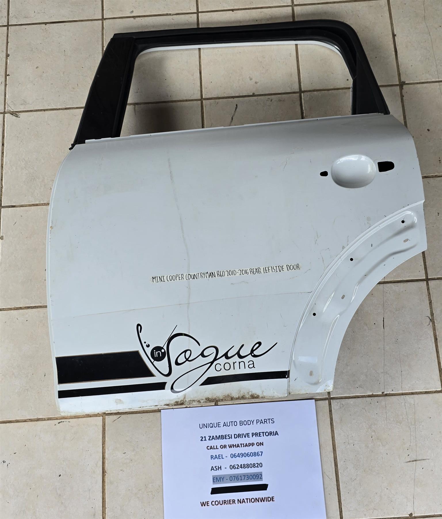 Mini Cooper Countryman R60 2010 – 2016 Rear Left Door Mini Cooper Countryman R60 2010 – 2016 Rear Left Door